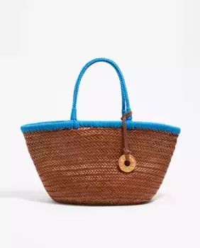 Женская плетеная кожаная сумка через плечо Bimba y Lola, натуральный