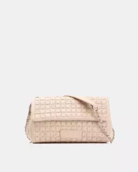 Женская плетеная кожаная сумка через плечо цвета экрю Farrutx, бежевый