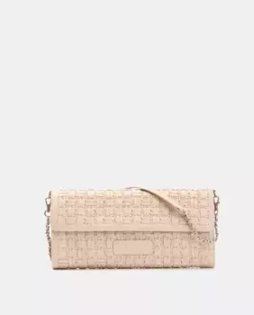Женская плетеная кожаная сумка через плечо цвета экрю Farrutx, бежевый
