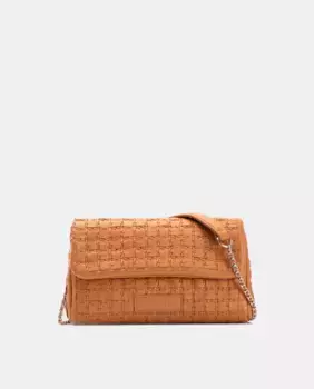 Женская плетеная кожаная сумка через плечо Farrutx, коричневый