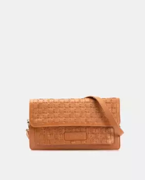 Женская плетеная кожаная сумка через плечо Farrutx, коричневый