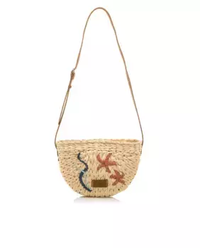 Женская плетеная сумка на плечо из рафии с кожаной ручкой Mustang, цвет Natural