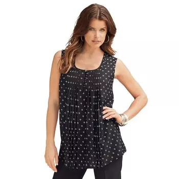 Женская плиссированная майка больших размеров Roaman Roaman's, цвет Black White Medallion