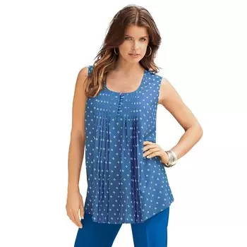 Женская плиссированная майка больших размеров Roaman Roaman's, цвет Blue White Medallion