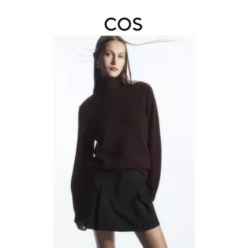 Женская плиссированная мини-юбка Cos с заниженной талией, черный