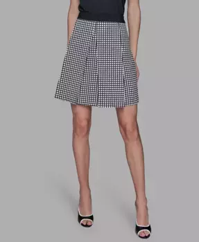 Женская плиссированная мини-юбка в клетку KARL LAGERFELD PARIS, белый