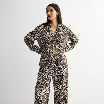 Женская плиссированная рубашка с принтом и застежкой на пуговицы Intempo, цвет cheetah