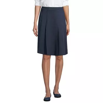 Женская плиссированная юбка до колена Lands End Ponte Lands' End, цвет Classic Navy