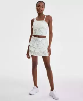 Женская плиссированная юбка-шорты с принтом "жидкий зебра" ID Ideology, серый