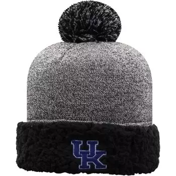 Женская плотная вязаная шапка с манжетами и помпоном Top of the World Black Kentucky Wildcats