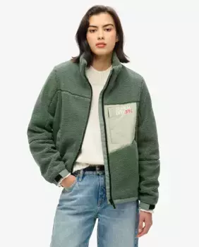 Женская плюшевая куртка Trekker Superdry, зеленый