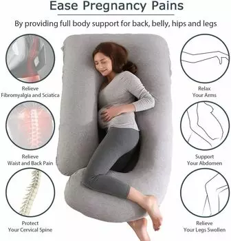 Женская подушка для беременных, U-образная подушка для всего тела и подушка для беременных, серая Topchances