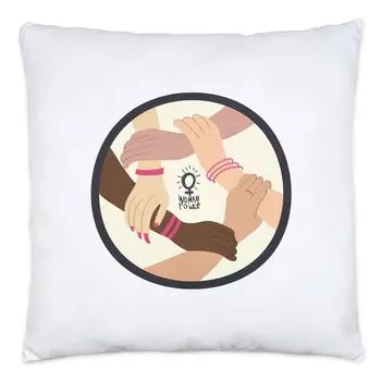 Женская подушка Power с наполнителем Подарок для супергероев Women Power Женский день Феминизм Hey!Print