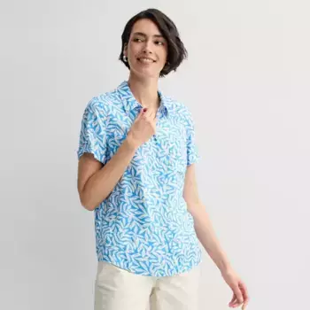 Женская походная рубашка Croft & Barrow, цвет blue casual palm