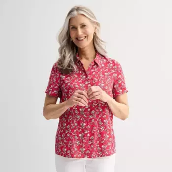 Женская походная рубашка Croft & Barrow, цвет red sketchy floral