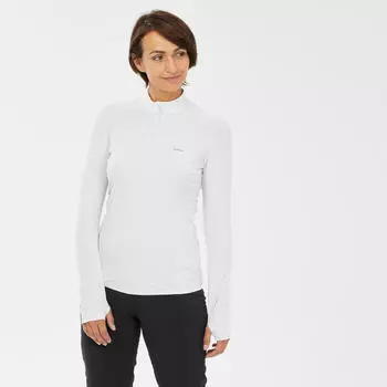 Женская походная рубашка с длинными рукавами и защитой от ультрафиолета для горных походов - MH550 белая QUECHUA, цвет blau