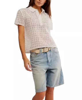Женская поло Anna Eyelet Free People, белый