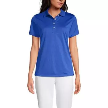 Женская поло с коротким рукавом для активного отдыха Lands' End, цвет dark cobalt blue