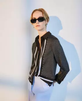 Женская полосатая блузка с длинными рукавами Woman El Corte Ingls, черный