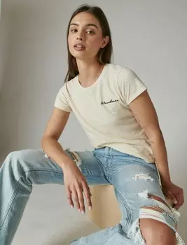 Женская полосатая детская футболка Lucky Brand, мультиколор