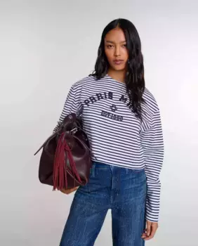 Женская полосатая футболка с длинными рукавами Maje, мультиколор