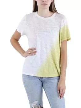 Женская полосатая футболка с круглым вырезом ATM, цвет seagrass combo