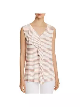 Женская полосатая майка с рюшами Donna Karan, цвет Summer Cools