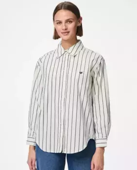 Женская полосатая рубашка Pieces, белый