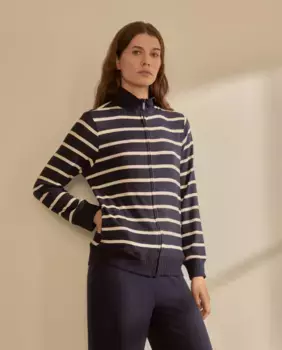 Женская полосатая толстовка на молнии nfasis, синий