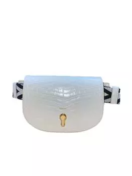 Женская поясная сумка Bally Clayn 6230932 Белая кожаная, мультиколор