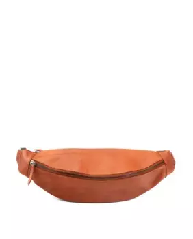 Женская поясная сумка из мытой кожи цвета кожи Stamp, светло-коричневый