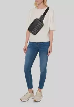 Женская поясная сумка на молнии с логотипом LACOSTE, черный