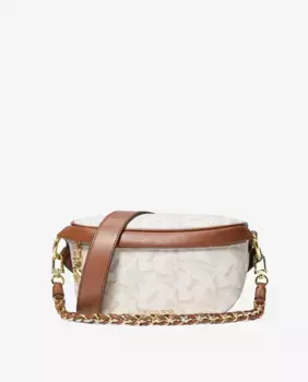 Женская поясная сумка Slater с логотипом МК Michael Michael Kors, коричневый