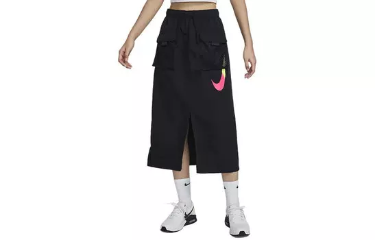 Женская повседневная длинная юбка Nike, цвет Black