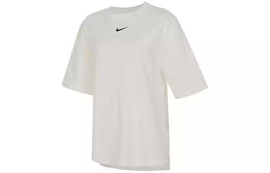 Женская повседневная футболка с круглым вырезом и логотипом, белая Nike