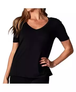 Женская повседневная футболка с v-образным вырезом Tavi, черный