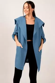 Женская повседневная куртка цвета индиго с карманами armonika, темно-синий