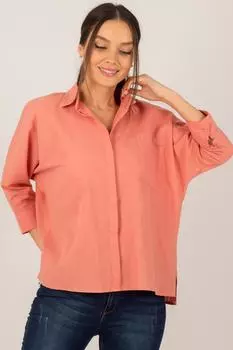 Женская повседневная льняная рубашка с карманами лосося armonika, розовый