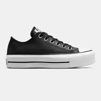 Женская повседневная обувь Chuck Taylor All Star Lift Clean Platform Низкая кожа Converse, чёрный