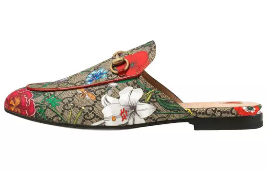 Женские туфли Gucci Princetown, коричневый/красный