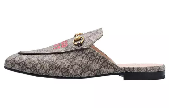 Женские туфли Gucci Princetown, серый
