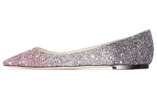 Женские балетки Jimmy Choo Romy, розовый/серебристый