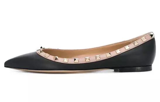 Женские туфли Valentino Rockstud, черный/розовый