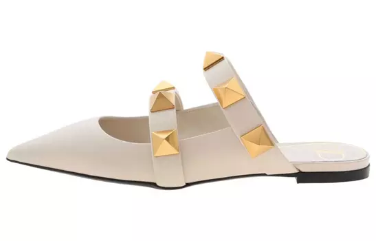Женские туфли Valentino Roman Stud, белый/золотой