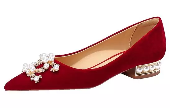 Женская повседневная обувь, женские низкие красный туфли Bosssunwen