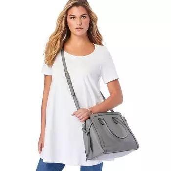 Женская повседневная женская сумка больших размеров из искусственной кожи Woman Within, серый