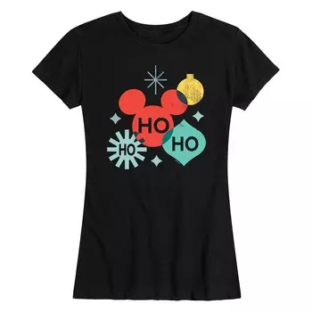 Женская праздничная футболка с рисунком Микки Мауса Disney's "Ho Ho Ho", черный