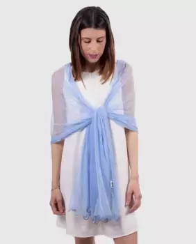 Женская праздничная шаль из тюля синего цвета MR Complements