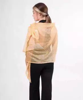 Женская праздничная шаль желтого цвета MR Complements, желтый