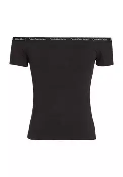 Женская приталенная футболка Carmen с воротником Calvin Klein Jeans, цвет Beh Black